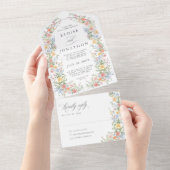 Soft Pastel Verziert Spring Garden Blumenzehen All In One Einladung (Abreißen)