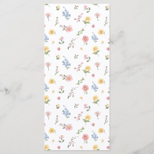 Soft Pastel Verziert Spring Garden Blumenzehen Menükarte (Rückseite)