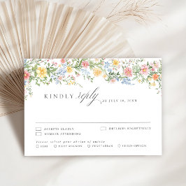 Soft Pastel Verziert Spring Garden Blumenzehen RSVP Karte