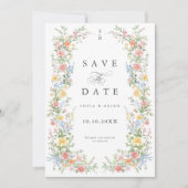 Soft Pastel Verziert Spring Garden Blumenzehen Save The Date (Vorderseite)