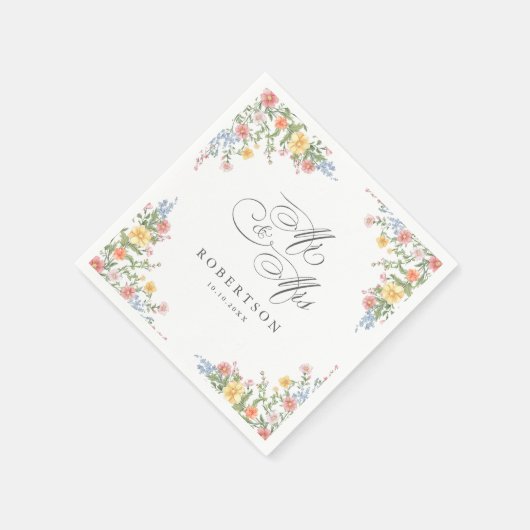 Soft Pastel Verziert Spring Garden Blumenzehen Serviette (Ecke)