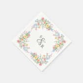 Soft Pastel Verziert Spring Garden Blumenzehen Serviette (Ecke)