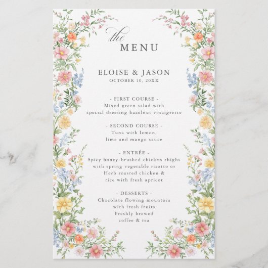Soft Pastel Verziert Spring Garden Chic Wedding Me (Vorderseite)