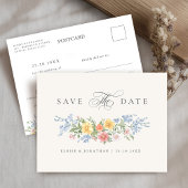 Soft Pastel Verziert Spring Garden Save the Date Postkarte