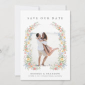 Soft Pastel Verziert Spring Garden Wedding Foto Save The Date (Vorderseite)