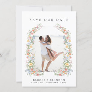 Soft Pastel Verziert Spring Garden Wedding Foto Save The Date