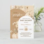 Soft Pastel Watercolor Pumpkin fallen wild Blume Einladung (Stehend Vorderseite)