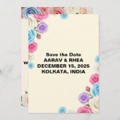 Soft Pastel Wedding Save the Date (Vorne/Hinten)