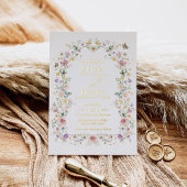 Soft Pastel Wildblumen Hütte Garden Wedding Folieneinladung