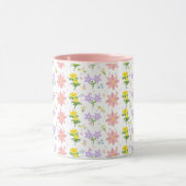Soft Pastel Wildflower Pattern Two-Tone mug Tasse (Zentrum)