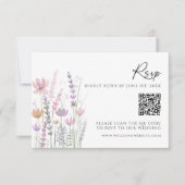 Soft Pastel Wildflower QR Code Wedding RSVP Card Karte (Vorderseite)
