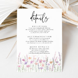 Soft Pastel Wildflower Wedding Details Begleitkarte