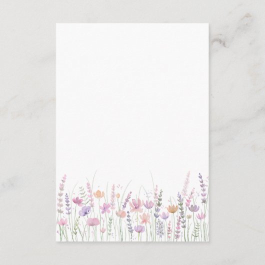 Soft Pastel Wildflower Wedding Details Begleitkarte (Rückseite)
