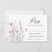Soft Pastel Wildflower Wedding RSVP Card Karte (Vorderseite)