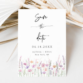 Soft Pastel Wildflower Wedding Save the Date Card Einladung