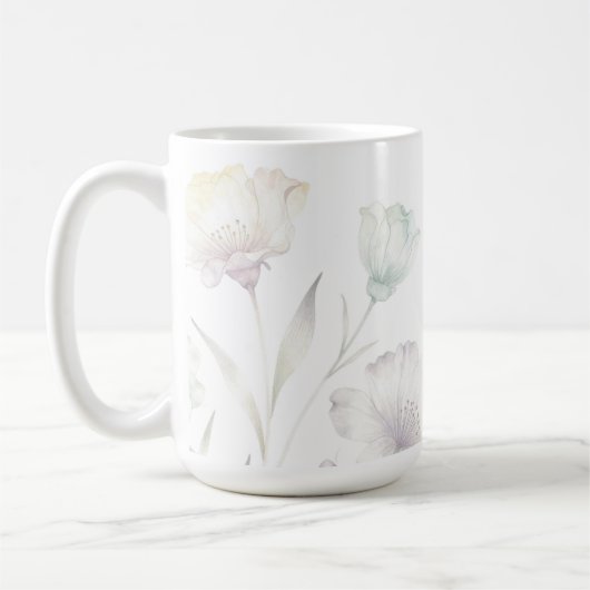 Soft Pastel Wildflowers Watercolor Grace Kaffeetasse (Links)