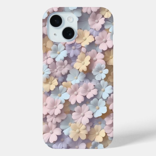 Soft Pastell Blossom 3D Floral Phone Case (Rückseite)