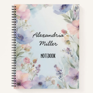 Soft Pastell Watercolor Floral Notebook Notizblock