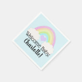 Soft Pastell Watercolor Rainbow Welcome Baby Napki Serviette (Ecke)