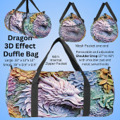 Soft Pastels 3D-Effekt Dragon Duffle Bag