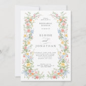 Soft Pastor Verziert Spring Garden Probe Abendesse Einladung (Vorderseite)