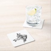 Soft Pause – Silken Windhound Rechteckiger Pappuntersetzer (Vor Ort)