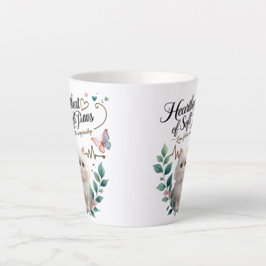 Soft Paws Latte - 12 oz Tasse mit Heartbeat of Lie (Vorderseite)