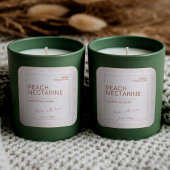 Soft Peach Boho Milky Kraft Kerzen Labels Quadratischer Aufkleber