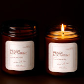 Soft Peach Boho Milky Kraft Kerzen Labels Quadratischer Aufkleber