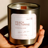 Soft Peach Boho Milky Kraft Kerzen Labels Quadratischer Aufkleber