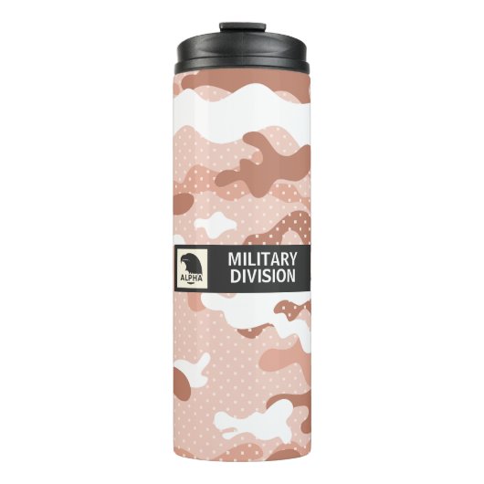 Soft Peach Camouflage Pattern Thermosbecher (Vorderseite)