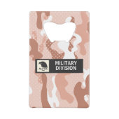 Soft Peach Camouflage Polka Dot Pattern Geldbeutel Flaschenöffner (Vorderseite)