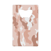 Soft Peach Camouflage Polka Dot Pattern Geldbeutel Flaschenöffner (Rückseite)