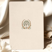 Soft Peach & Coral Florals Art Nouveau Wedding Einladung