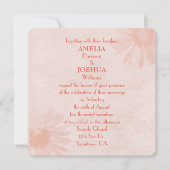 Soft Peach Daisy Wedding Einladung (Vorderseite)