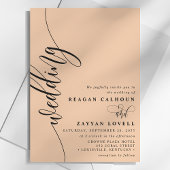 Soft Peach Elegant Calligraphy Script Wedding Einladung