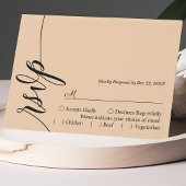 Soft Peach Elegante Calligraphy Wedding RSVP Card