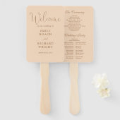 Soft Peach Elegante Script Wedding Program Fächer (Vorne und Hinten)