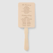 Soft Peach Elegante Script Wedding Program Fächer (Rückseite)
