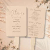 Soft Peach Elegante Script Wedding Program Fächer