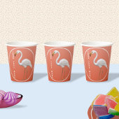 Soft Peach Flamingo Party Pappbecher