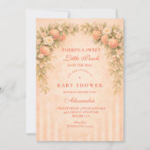 Soft Peach Floral Baby Shower Einladung (Vorderseite)