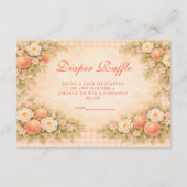 Soft Peach Floral Diapper Raffle Begleitkarte (Vorderseite)