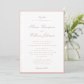 Soft Peach Framed Wedding Invitation Einladung (Stehend Vorderseite)