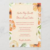 Soft Peach Garden Meadow Floral Wedding Invitation Einladung (Vorderseite)
