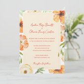 Soft Peach Garden Meadow Floral Wedding Invitation Einladung (Stehend Vorderseite)