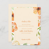 Soft Peach Garden Meadow Florals Wedding Einladungspostkarte (Vorne/Hinten)
