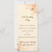 Soft Peach & Gold Hortensien Hochzeitsprogramm (Rückseite)