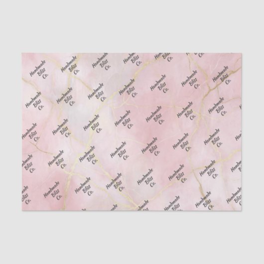 Soft Peach Gold Marble Seidenpapier (Vorderseite)