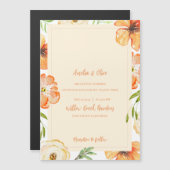 Soft Peach Meadow Floral Wedding Magneteinladung (Vorne/Hinten)